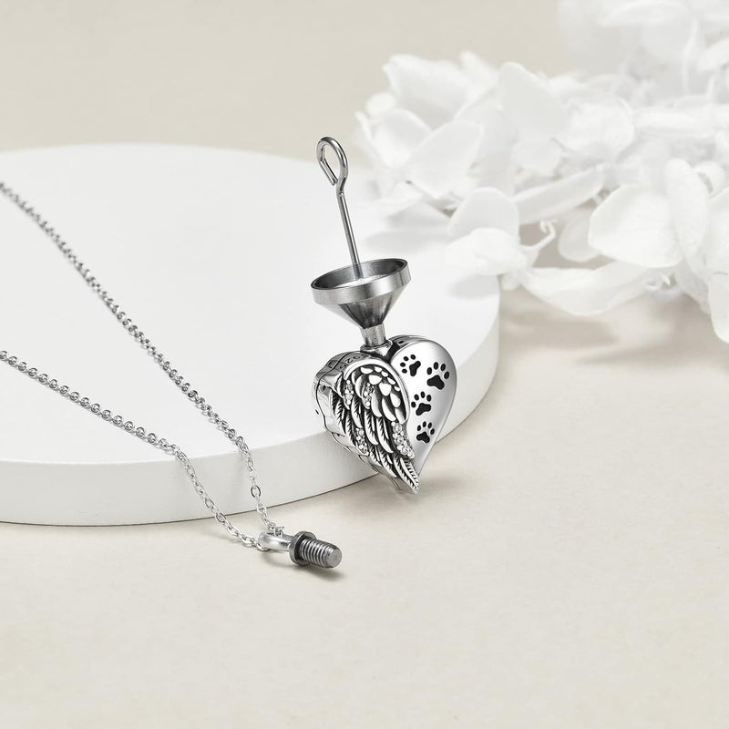 YFN Urn Necklaces for Ashes Sterling Silver Heart Urn Necklaces for Ashes Cremation Memory Jewelry for Women Men - Image 3